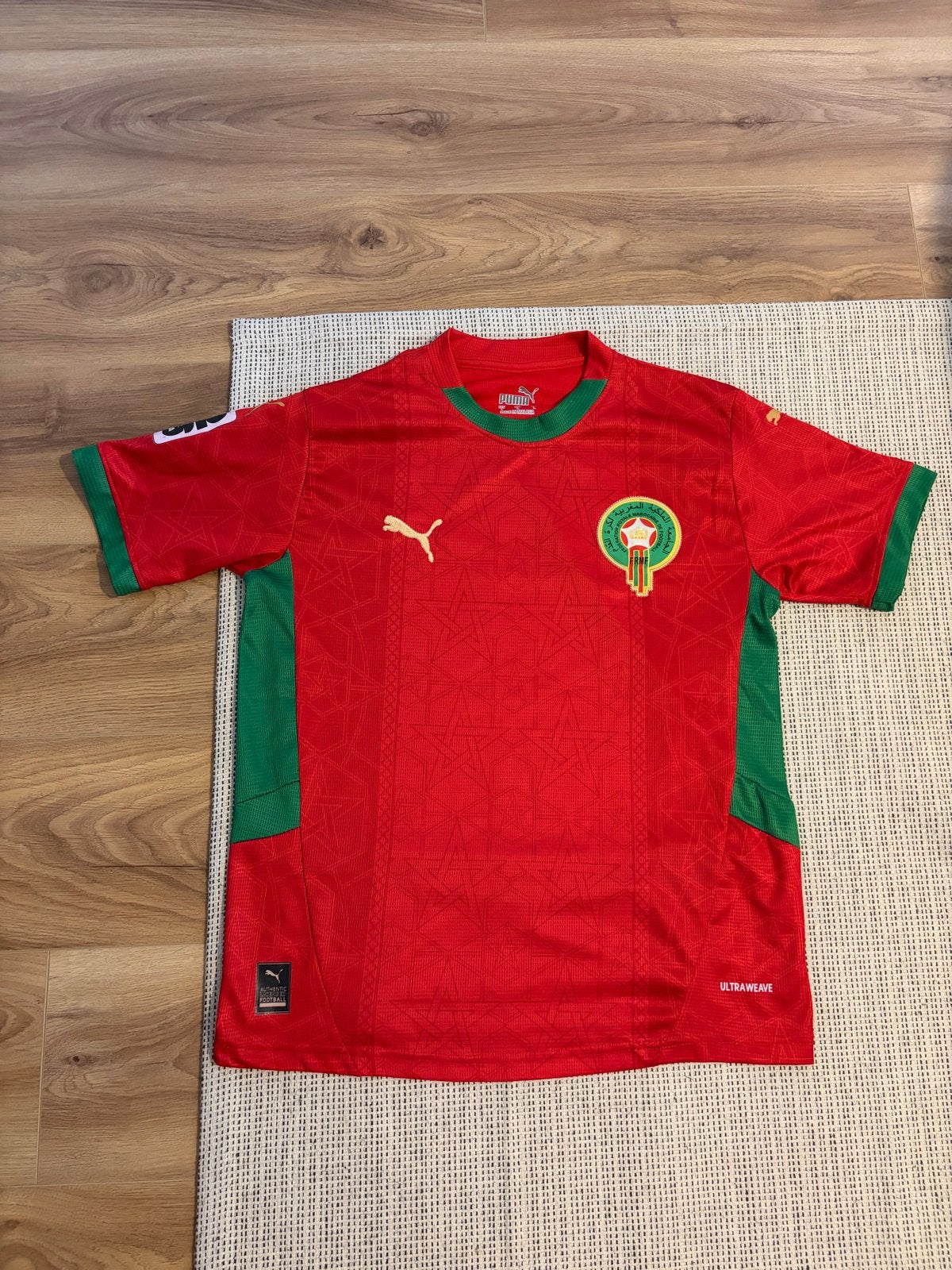 Marokko Thuistenue Maat L - Voetbalshirt, Ophalen of Verzenden, Zo goed als nieuw, Maat 52/54 (L), Rood