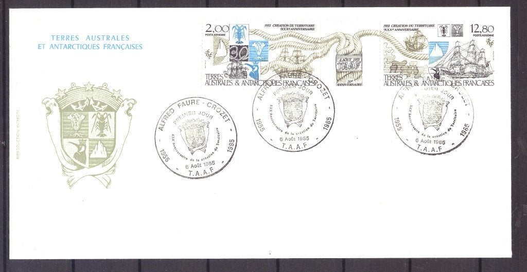 Frans Artartica TAAF 206 & 207 FDC (1985), Postzegels en Munten, Postzegels | Europa | Frankrijk, Ophalen of Verzenden, Gestempeld