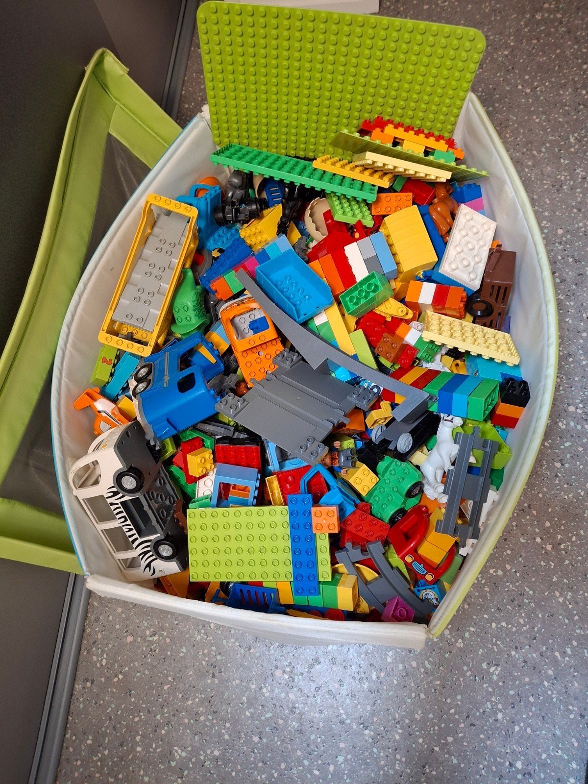Grote partij LEGO Duplo, Duplo treinen en andere bouwstenen, Ophalen, Gebruikt, Overige merken