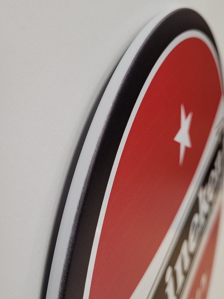 Heineken bier logo rood rond reclamebord van metaal wandbord, Ophalen of Verzenden, Nieuw, Reclamebord, Plaat of Schild, Overige merken