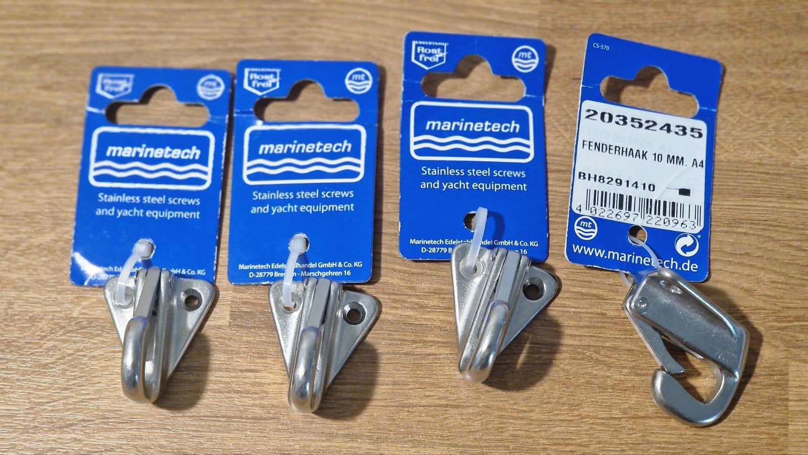 Marinetech Fenderhaken 10 mm A4 RVS - Nieuw, Verzenden, Nieuw, Overige typen