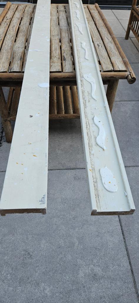 Decoratieve houten latten - 2 stuks, Minder dan 4 cm, Overige materialen, Gebruikt, Ophalen of Verzenden