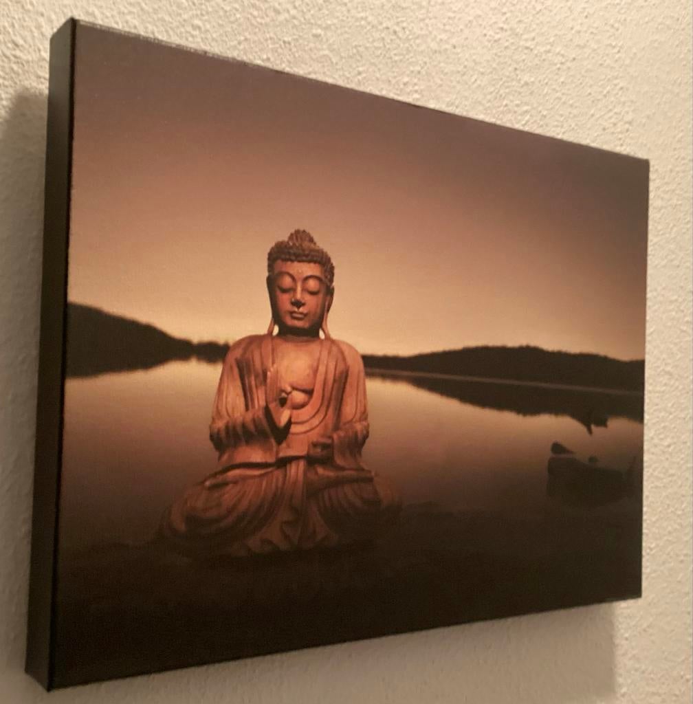 Boeddha Canvas Schilderij - Rustgevende Decoratie, Ophalen, Zo goed als nieuw