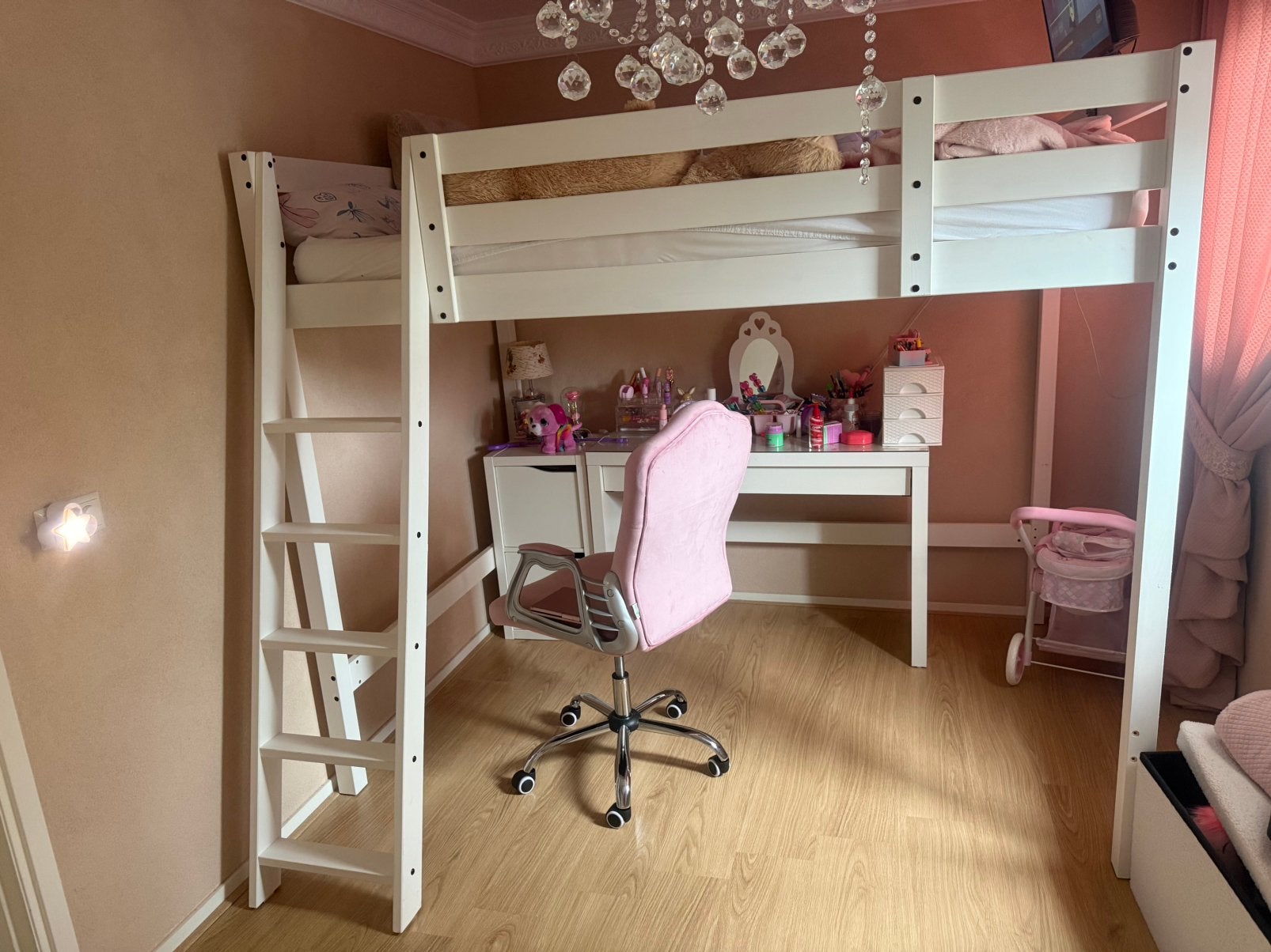 Ikea loft hoogslaper wit, Huis en Inrichting, Slaapkamer | Stapelbedden en Hoogslapers, Ophalen, Gebruikt, Hoogslaper, 160 tot 180 cm