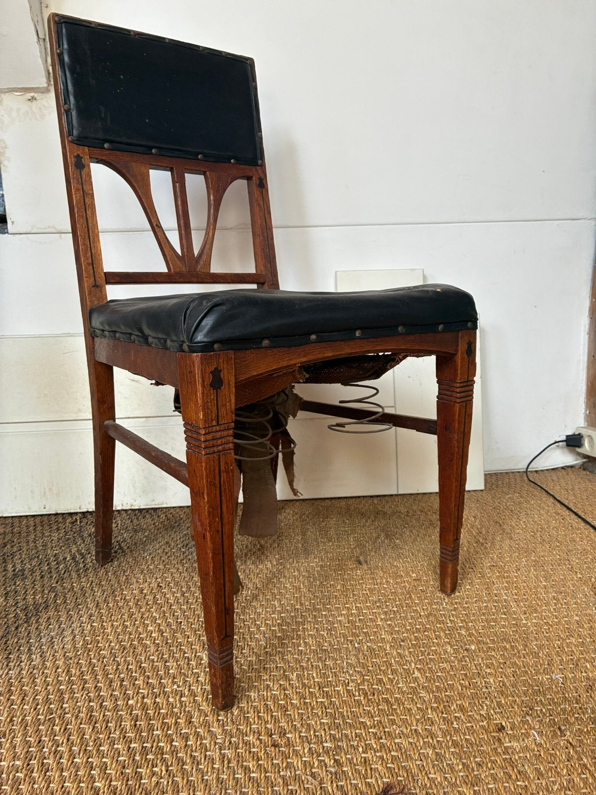2 Art Nouveau eetkamer stoelen, Ophalen