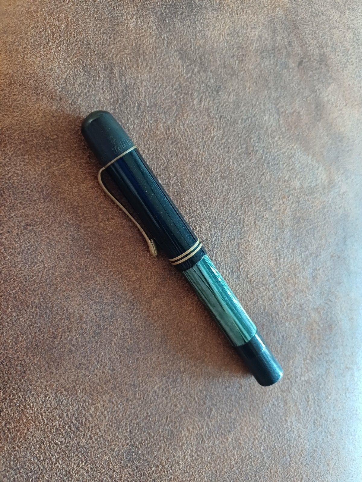 Antieke Pelikan 100N Groen Marmer Vulpen (1937-1944), Ophalen of Verzenden