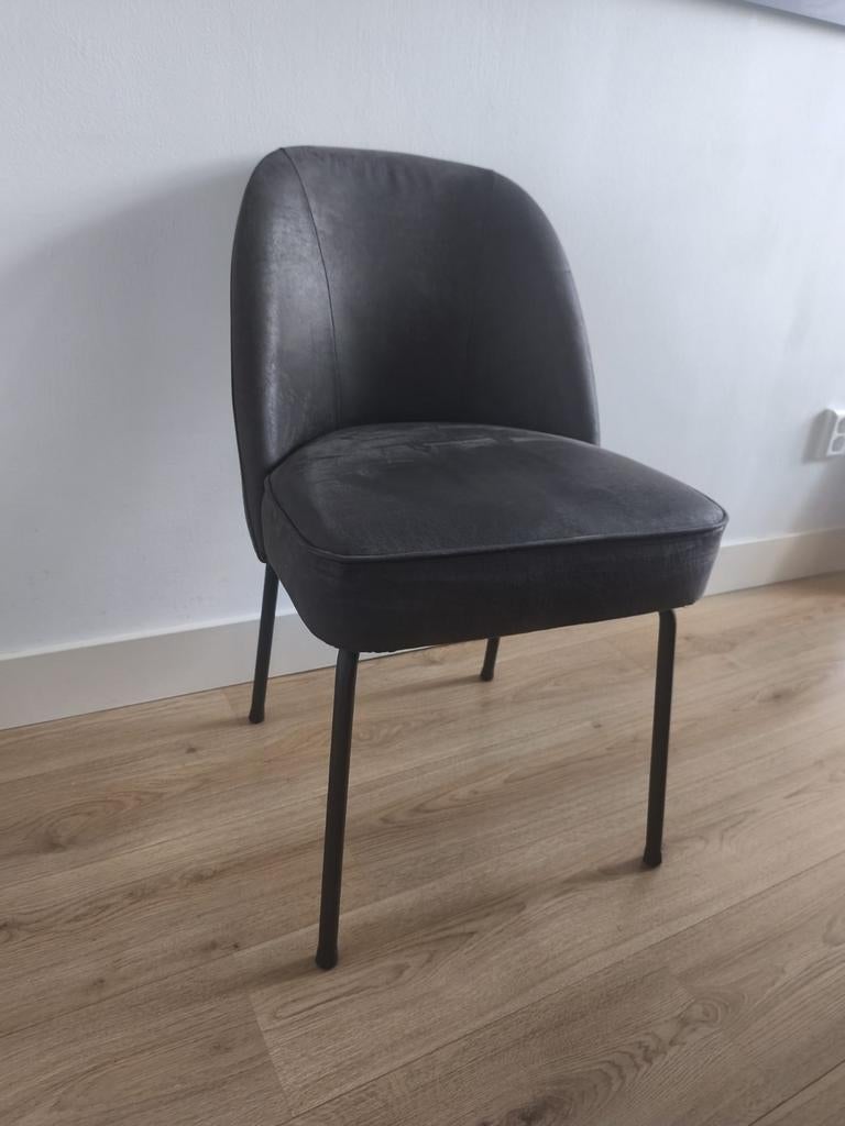 6x WOOOD Vogue antraciet eetstoel, Ophalen, Zo goed als nieuw, Vijf, Zes of meer stoelen