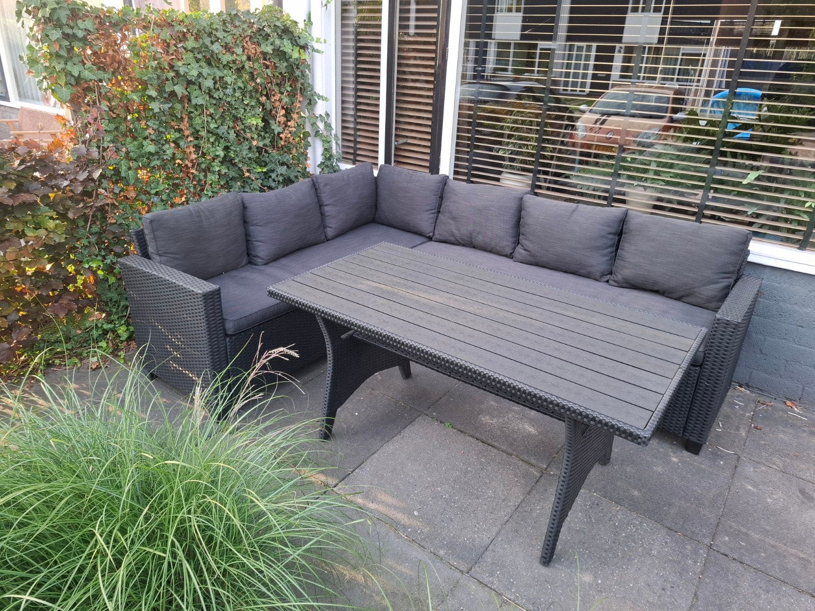 Nieuwe loungeset 220x180cm met tafel, Ophalen, Meer dan 8 zitplaatsen, Zo goed als nieuw, Loungeset