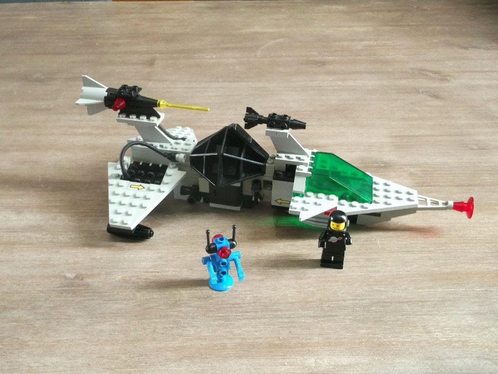 lego classic space 6891 gamma V laser craft (1985), Ophalen of Verzenden, Gebruikt, Complete set, Lego