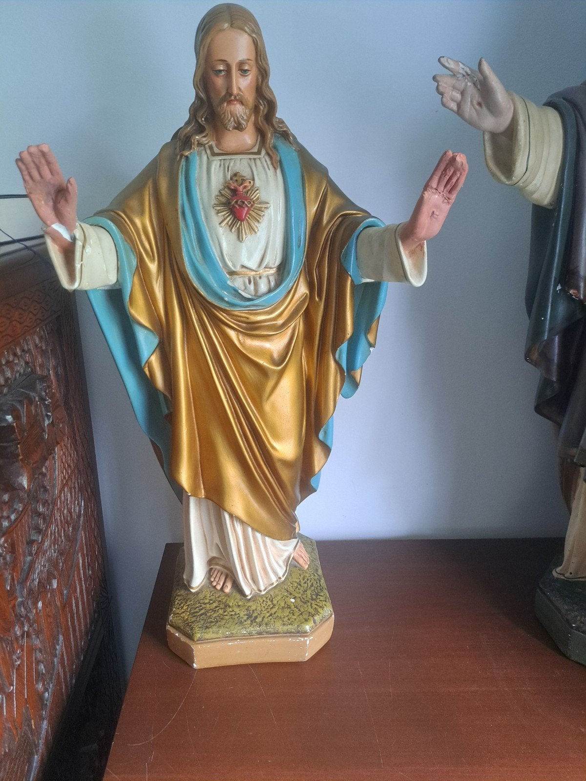 Vintage Heilig Hart Jezus beeld - Beschadigd, Ophalen