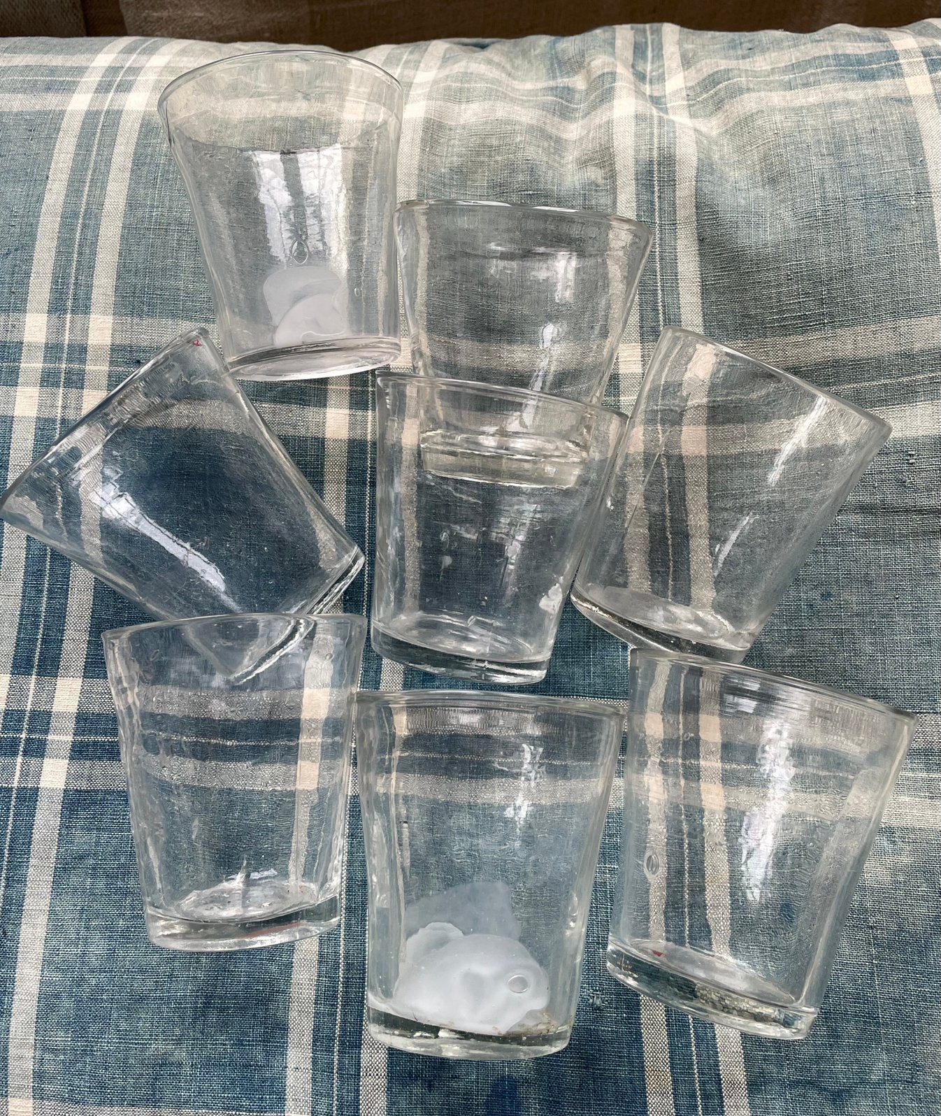 Antieke Franse glazen waxinelichtje processie glas vetpotje, Ophalen of Verzenden