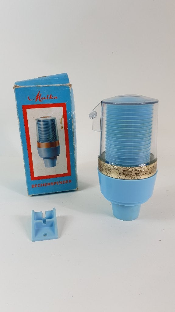 Vintage Maika kunststof bekerhouder, met bekers. 4C8, Ophalen of Verzenden, Overige typen