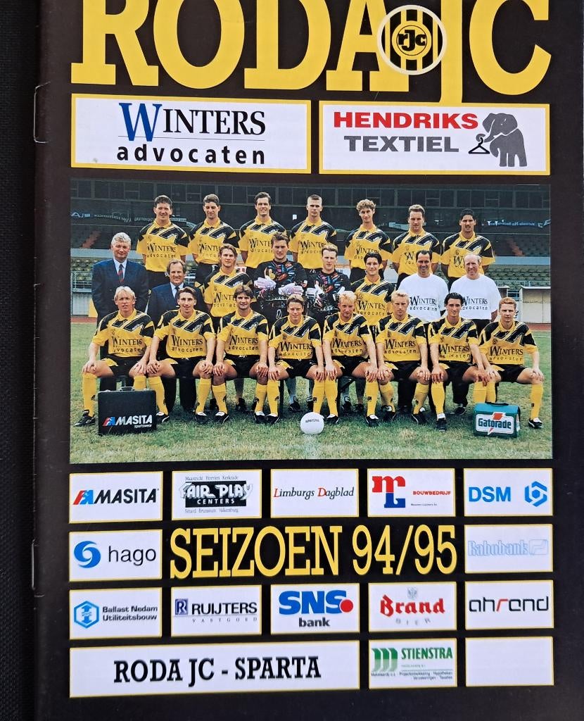 Roda JC - Sparta 1994/1995, Verzamelen, Ophalen of Verzenden, Zo goed als nieuw, Roda JC, Boek of Tijdschrift