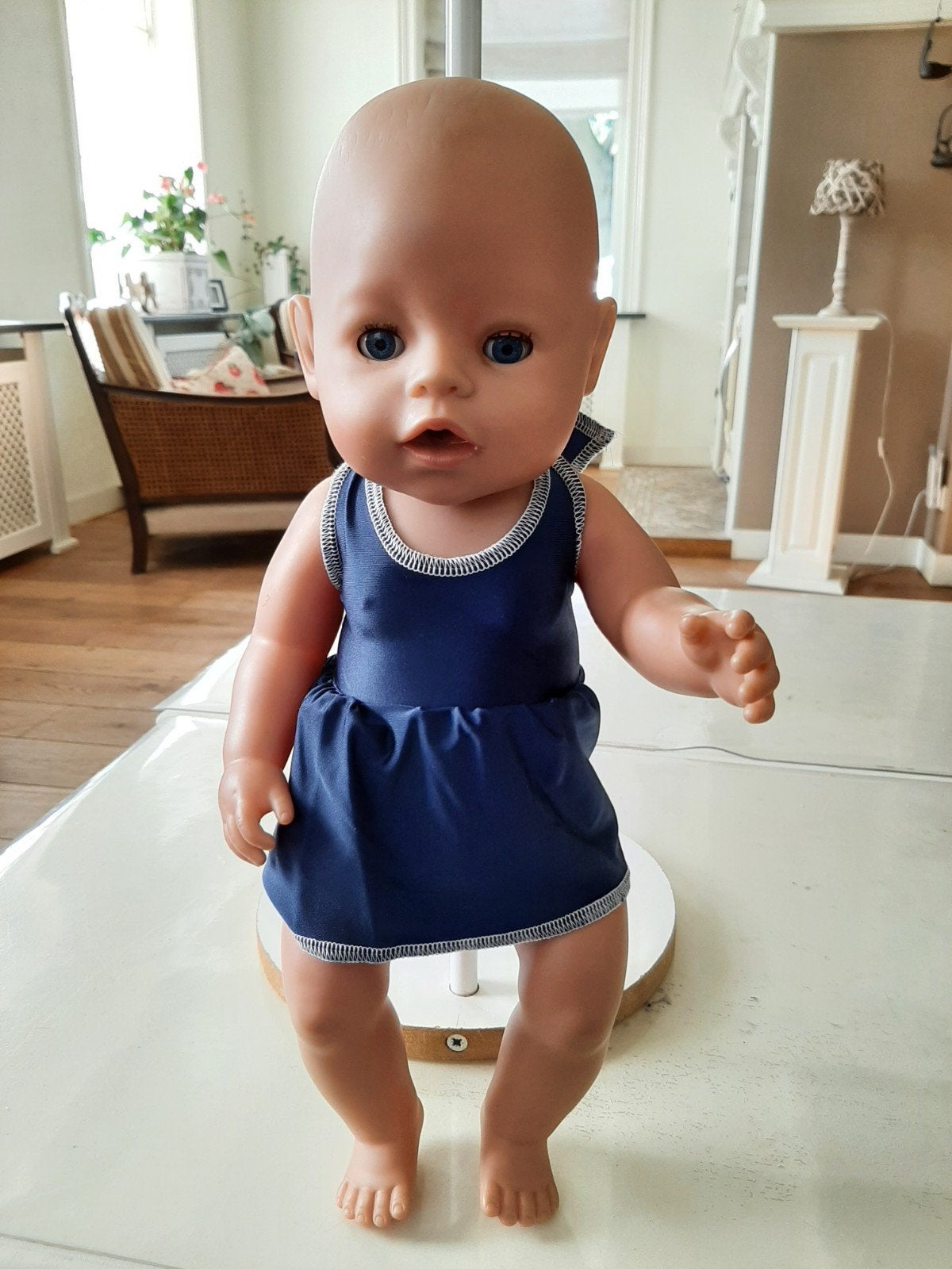 Mooie blauwe tankini baby born pop 43cm, Ophalen of Verzenden, Babypop