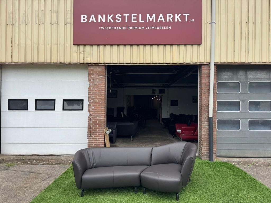 Bankstel Leolux Pupilla  lounge bruin design leren bank, Huis en Inrichting, Banken | Bankstellen, Zo goed als nieuw, Hoekbank