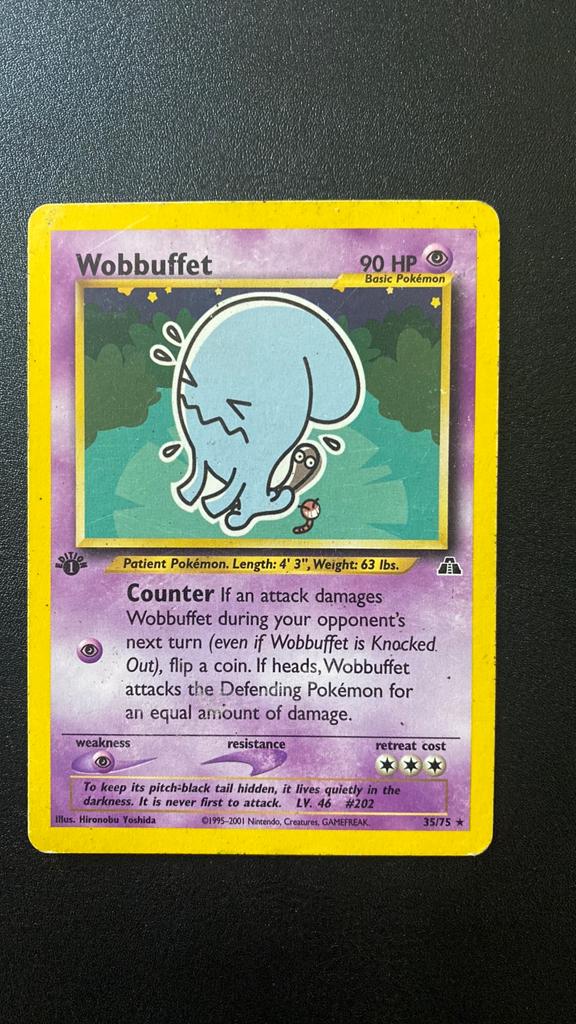 Pokemon wobbuffet 35/75 1st edition neo discovery, Ophalen of Verzenden, Zo goed als nieuw