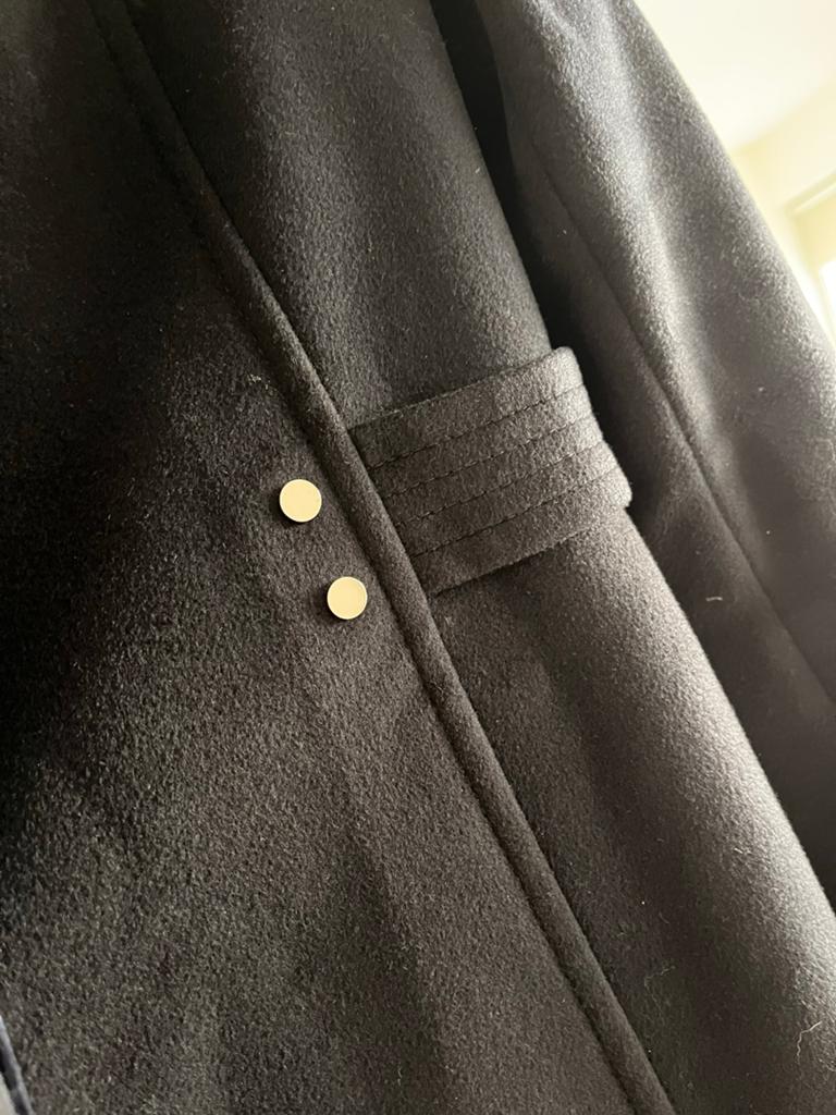 Navy Hugo Boss wollen jas mt 38/40, Kleding | Dames, Jassen | Winter, Ophalen of Verzenden, Gedragen, Maat 38/40 (M), Blauw