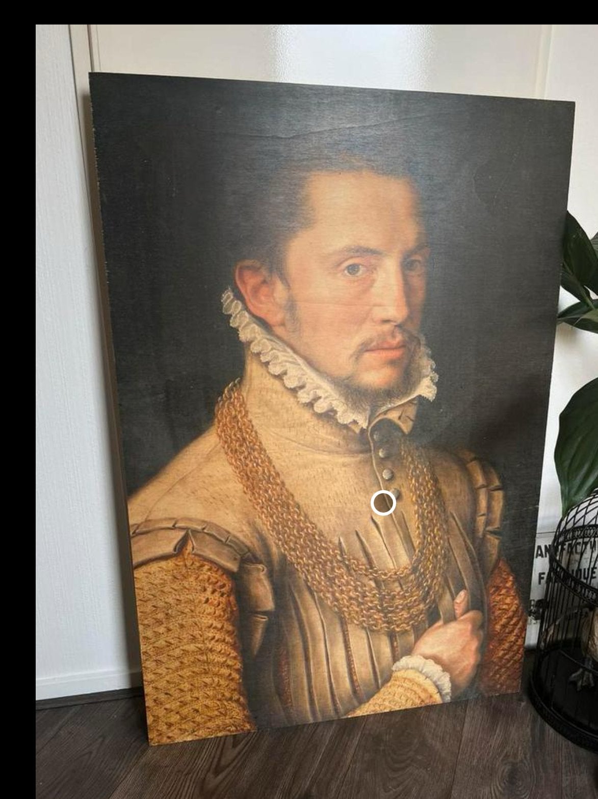 Klassiek Portret van een Man op Paneel, Ophalen, Paneel, Portret of Personen, Handgeschilderd