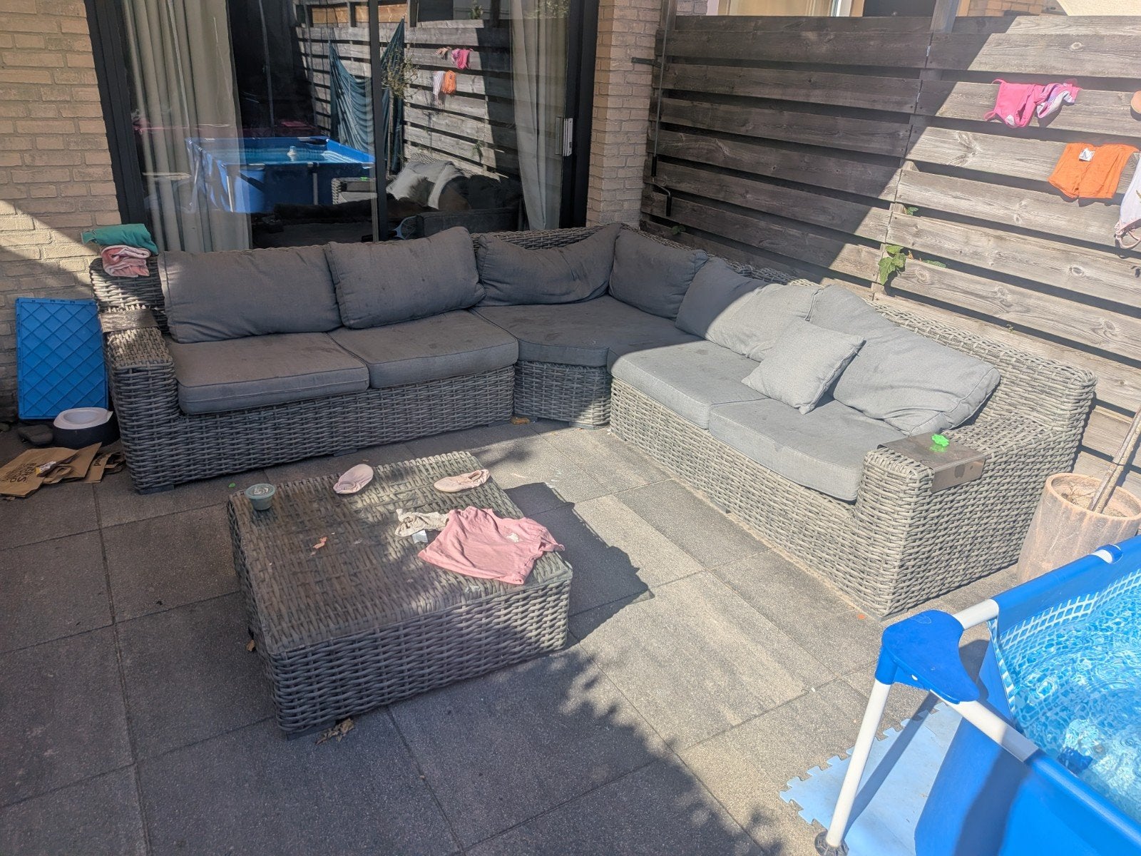 Vandaag gratis - Grote Loungeset met Kussens - Gebruikt, Ophalen, Gebruikt, Meer dan 8 zitplaatsen, Loungeset