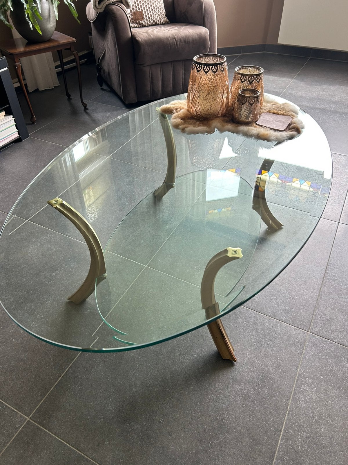 Glazen salontafel, Gebruikt, 100 tot 150 cm, 50 tot 100 cm, Glas