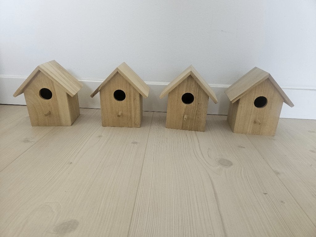 4 Houten vogelhuisjes van Gray Label voor kinderkamer TEAB, Overige merken, Overige kleuren, Ophalen of Verzenden, Zo goed als nieuw