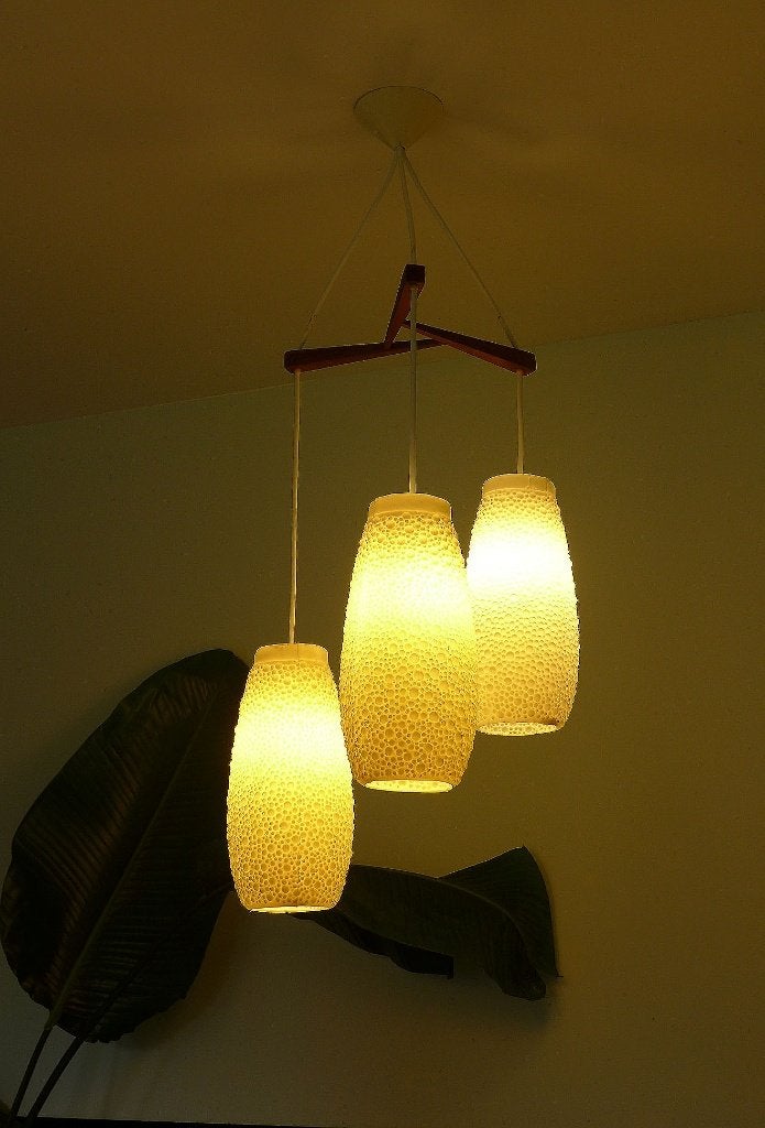 Hanglamp Jaren 60 Vintage Bubble Beehive Lamp Cascade Retro, Ophalen of Verzenden, Hout, Mid Century Modern