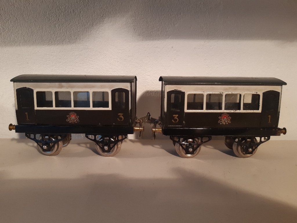 Spoor 0 hornby oude zeldzame no1 rijtuigen 1921-23, Ophalen of Verzenden