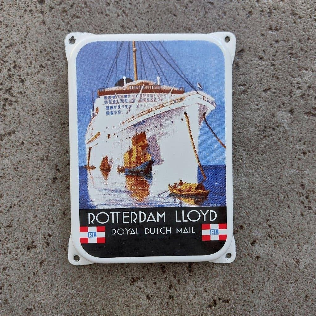 Emaille Reclamebord ROTTERDAM LLOYD - Royal Dutch Mail NIEUW, Ophalen of Verzenden, Nieuw, Reclamebord