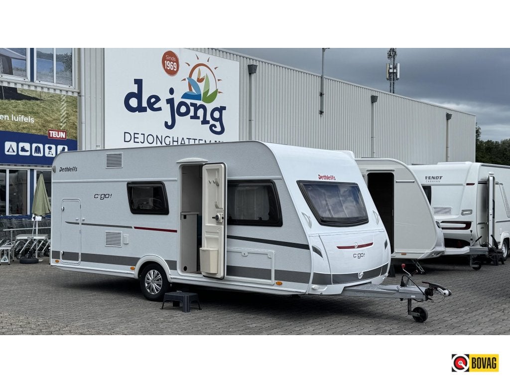 Dethleffs C'Go 495 QSK - Mover - Voortent, Dwarsbed, Schokbreker, Bedrijf, Treinzit