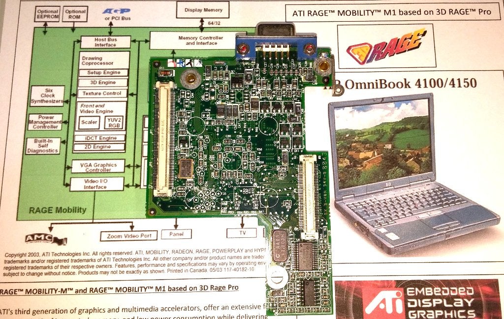 HP Omnibook 4150 435353-001 ATI Rage Graphics M1 455296-410, Ophalen of Verzenden, HP Compaq