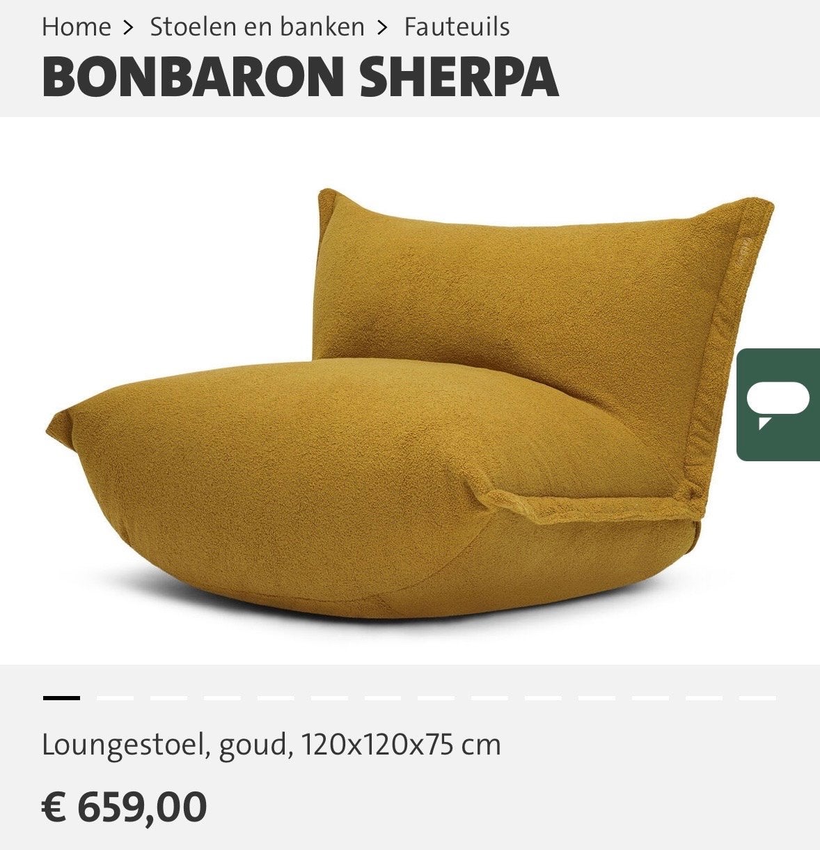 BONBARON SHERPA Loungestoel - Teddy FatBoy, Ophalen, Zo goed als nieuw