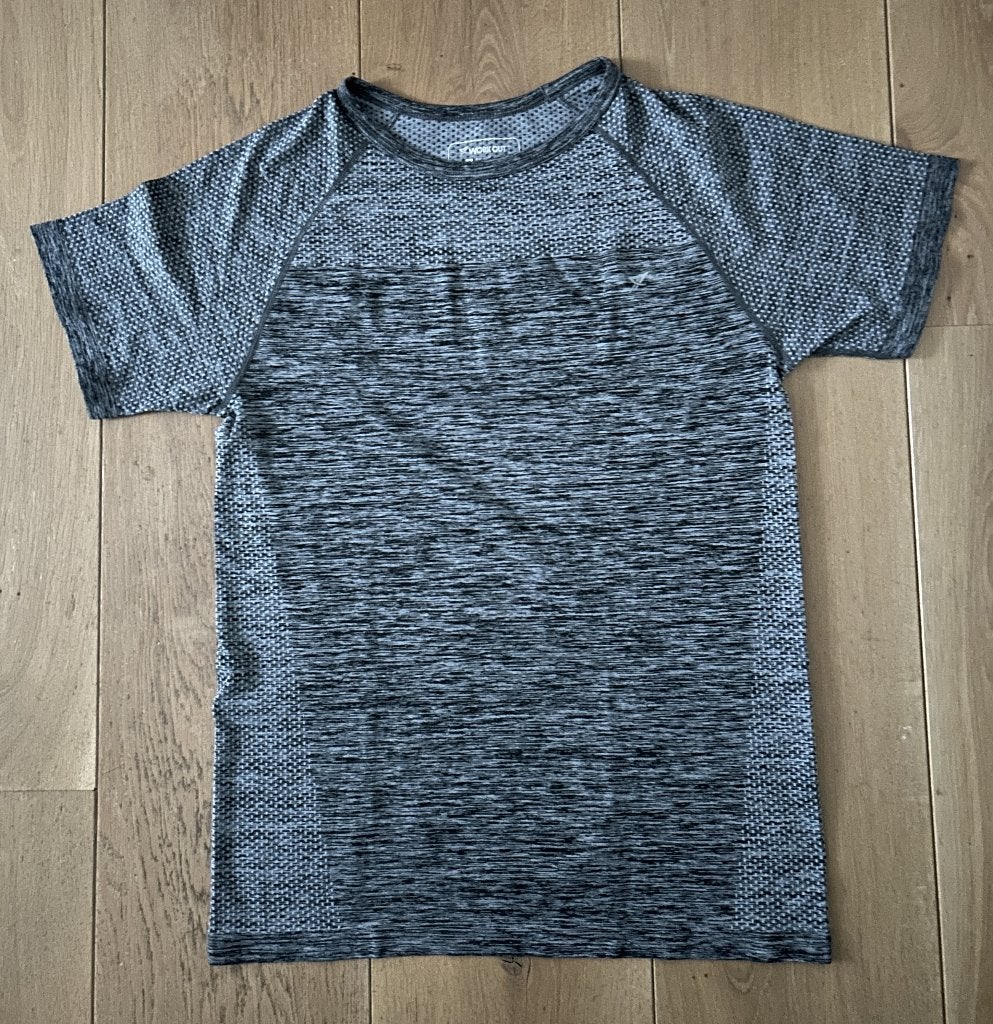 WorkOut / Primark sport t-shirt grijs maat M als nieuw !, Maat 48/50 (M), Ophalen of Verzenden, Zo goed als nieuw, Grijs
