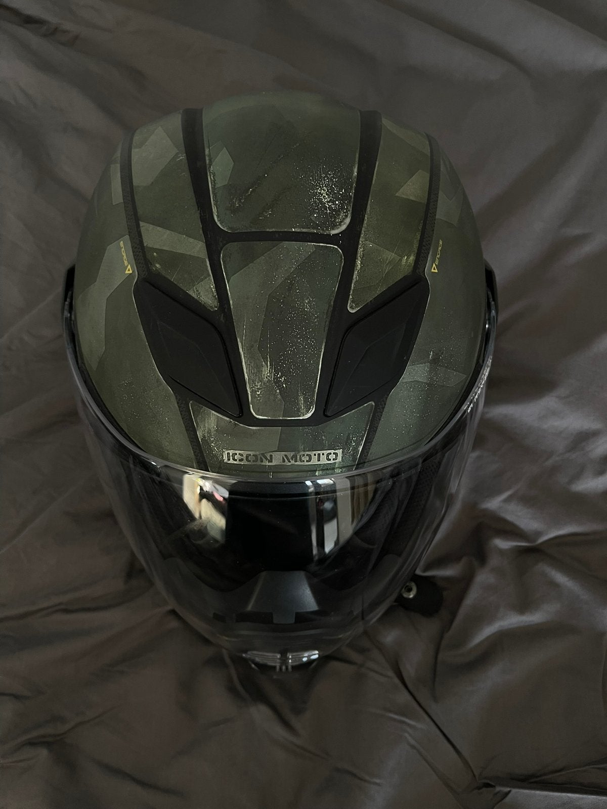 Icon moto battlescar 2 airflite motorhelm L, Ophalen of Verzenden, Zo goed als nieuw, Large