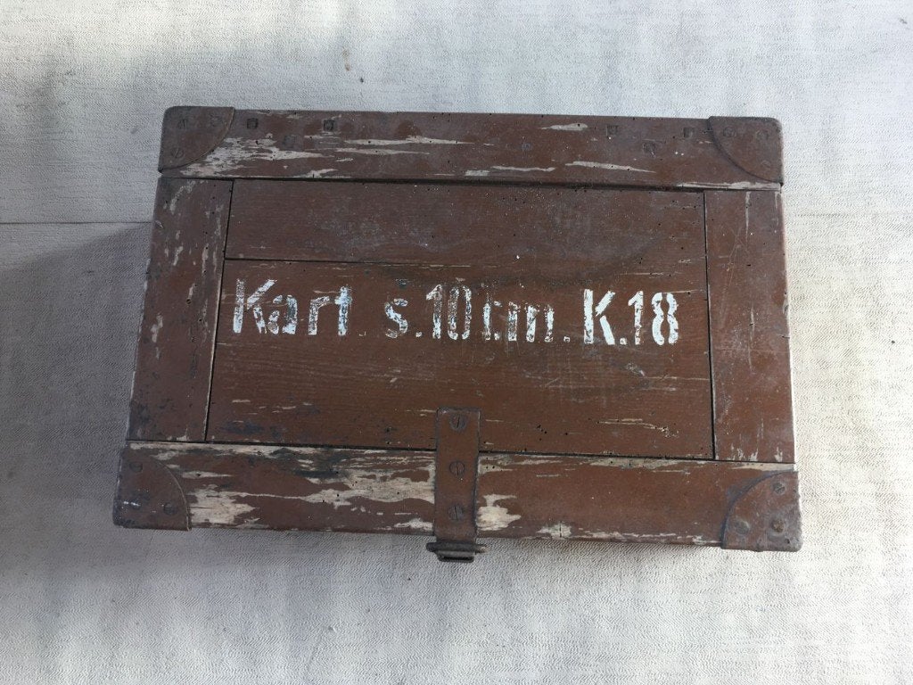 Wo2 - Duitse Patronenkist Kart. s 10cm K18 - 1936, Verzamelen, Ophalen of Verzenden, Landmacht, Duitsland, Kist of Geocache