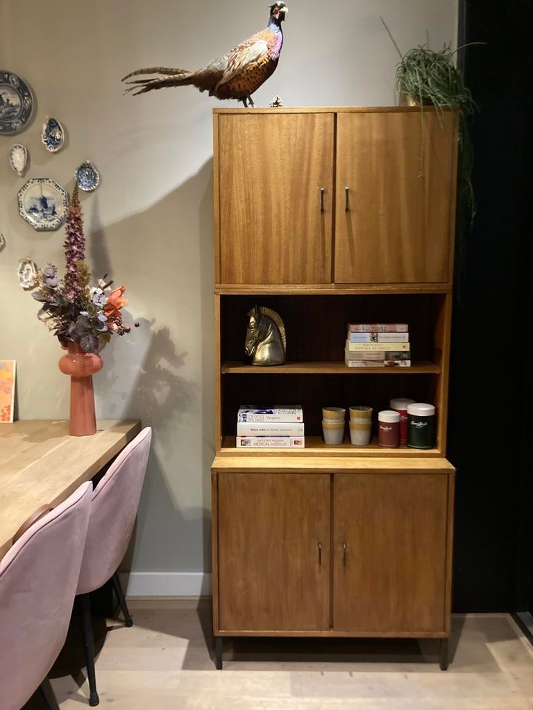 Kast • Mid century • Deens design • wandmeubel • vintage, Huis en Inrichting, Kasten | Wandmeubels, Gebruikt, 150 tot 200 cm, Minder dan 150 cm