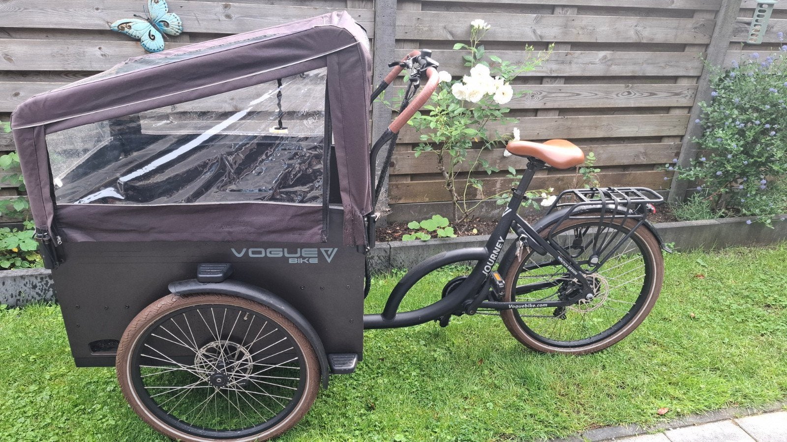 Vogue Journey Bakfiets Elektrisch met Huif, Ophalen of Verzenden, Zo goed als nieuw, 4 kinderen of meer, Huif