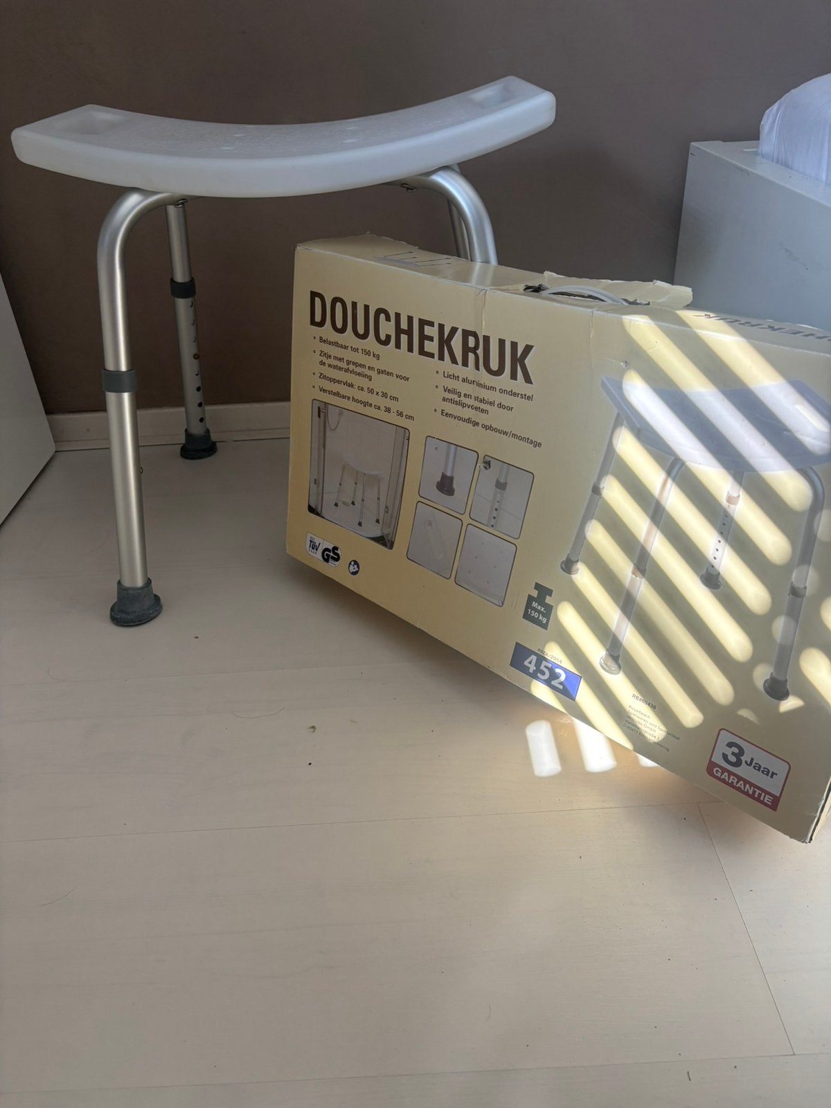 Verstelbare Douchekruk, Ophalen, Zo goed als nieuw