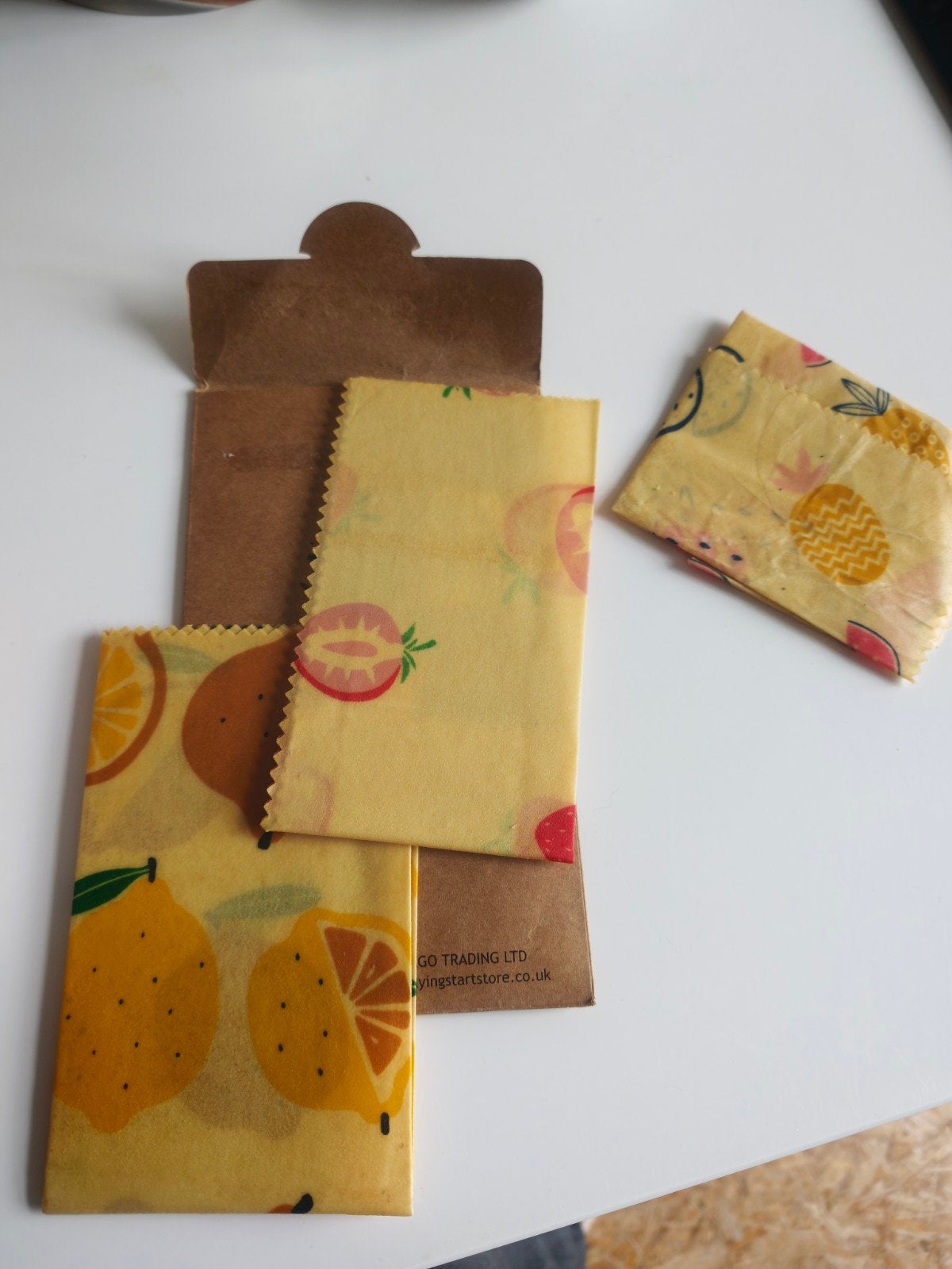 Bijenwasdoeken bee wax wraps - Set van 3 (1 gebruikt), Overige typen, Ophalen of Verzenden, Meerkleurig, Overige merken