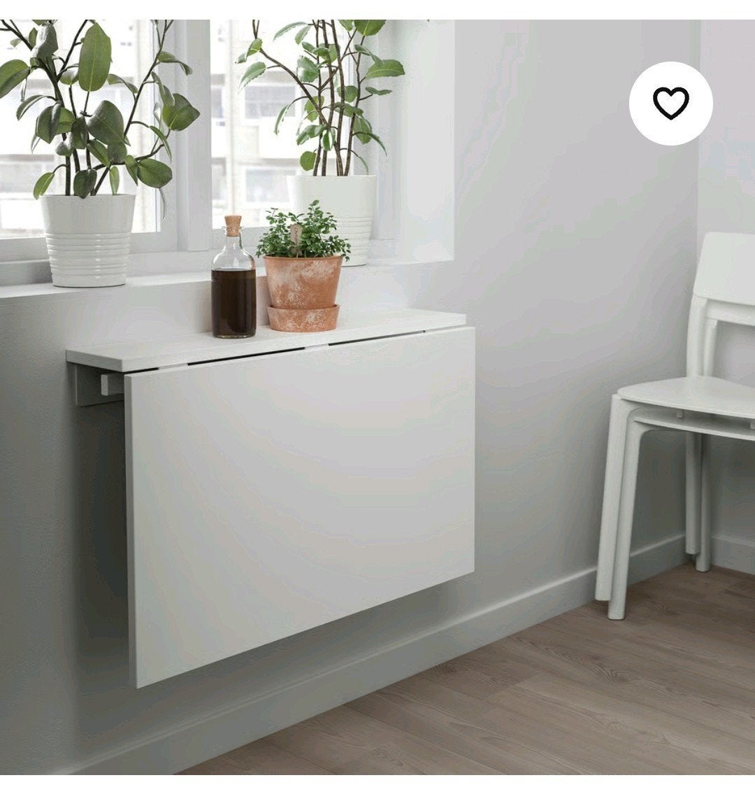 ZWART klaptafel/bureau wandmontage IKEA, Huis en Inrichting, Tafels | Sidetables, Ophalen of Verzenden, 25 tot 50 cm, Rond, 50 tot 100 cm