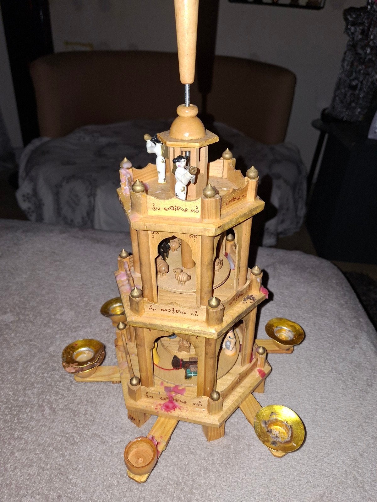 BRUBAKER Kerstpiramide Houten Piramide, Ophalen, Houtsnijwerk, 50 - 100 cm, Hout