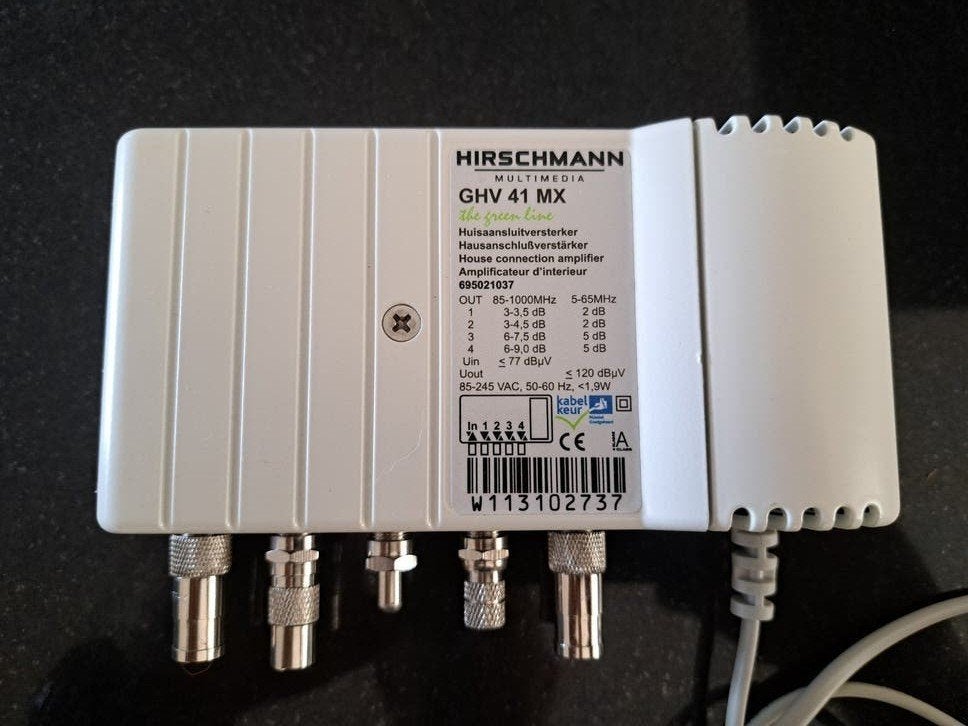 Hirschmann GHV 41 MX Huisaansluitversterker, Ophalen of Verzenden, Gebruikt, Coaxiale kabel
