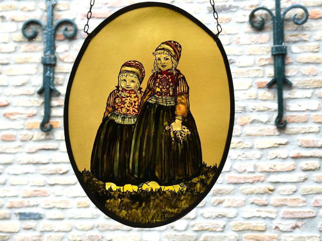 Glas in lood hanger klederdracht Marken ( Naar Rie Cramer ), Ophalen of Verzenden
