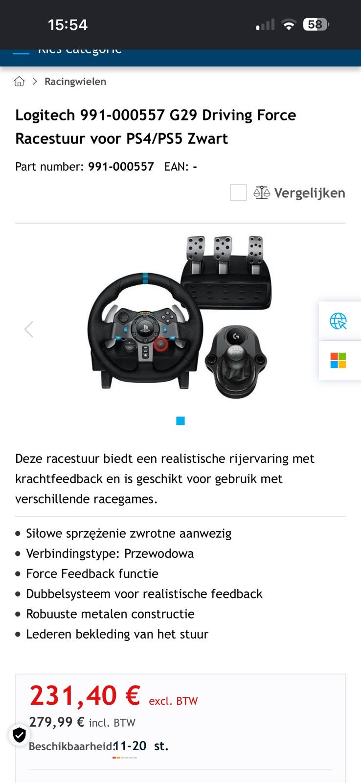 Logitech stuur voor playstation en pc, Ophalen, Gebruikt