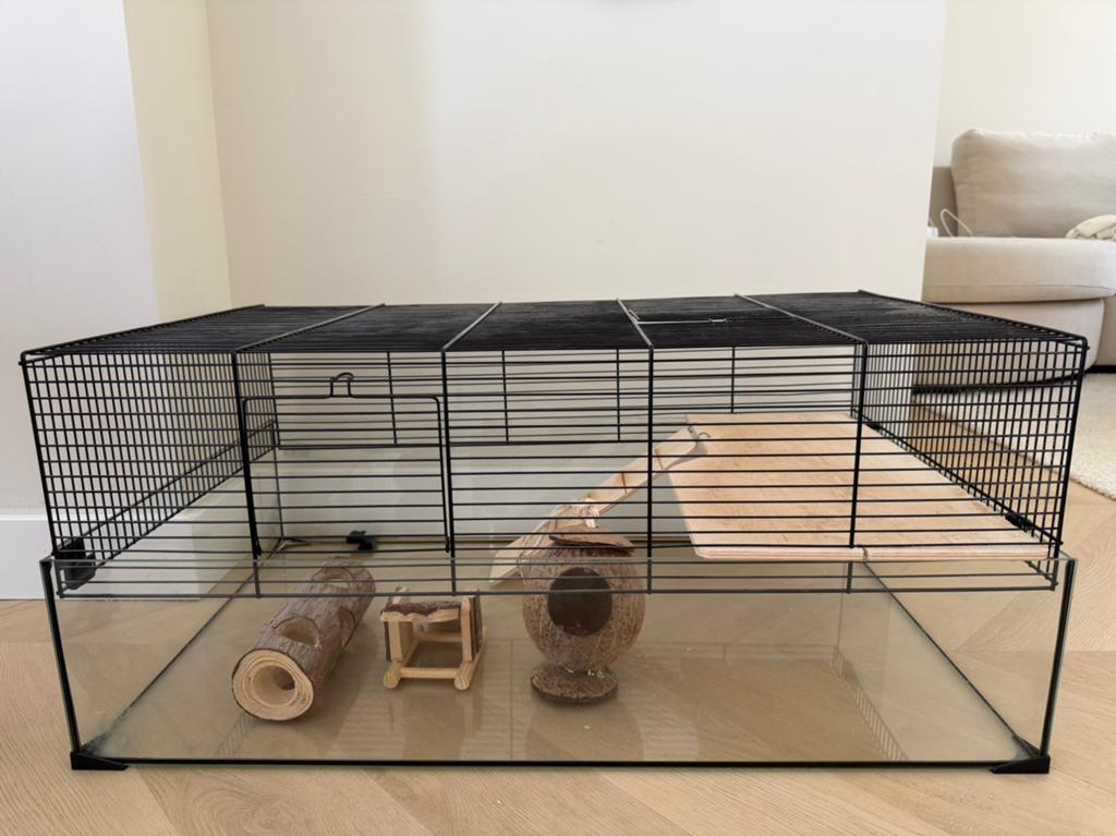 Hamsterkooi 80cm breed incl. accessoires, Dieren en Toebehoren, Kooi, Zo goed als nieuw, Hamster, 75 tot 110 cm