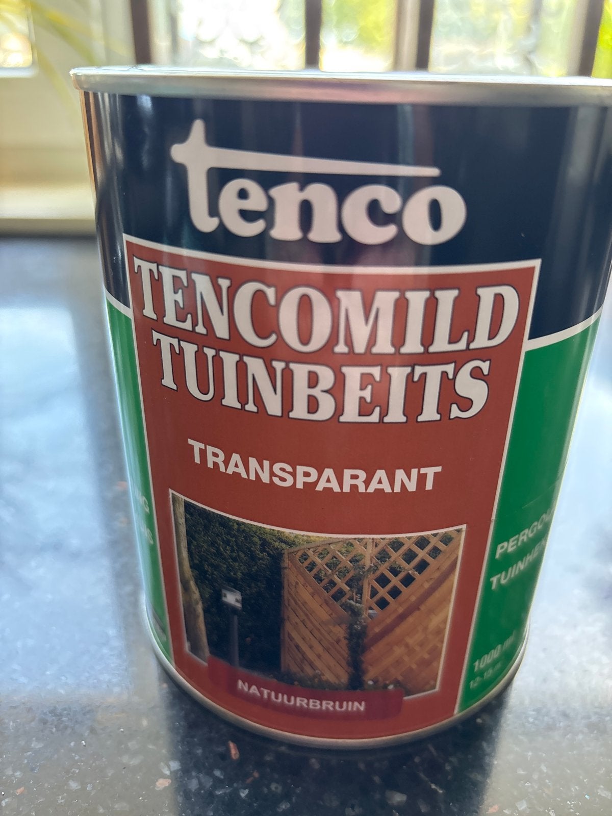 Tenco Tencomild Tuinbeits Transparant Natuurbruin 1000ml, Doe-het-zelf en Verbouw, Bruin, Nieuw, Beits, Ophalen of Verzenden