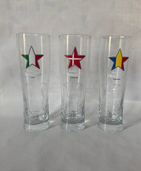 Set Heineken glazen EURO2020, Verzamelen, Ophalen of Verzenden, Zo goed als nieuw, Bierglas
