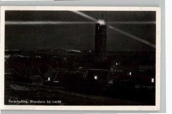 Terschelling Brandaris bij nacht st 1954