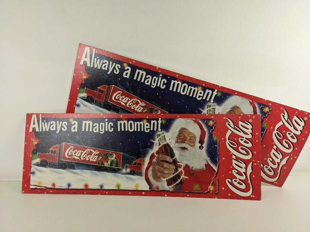 reclameborden Coca Cola Kerst en andere momenten, Ophalen, Gebruikt, Reclamebord