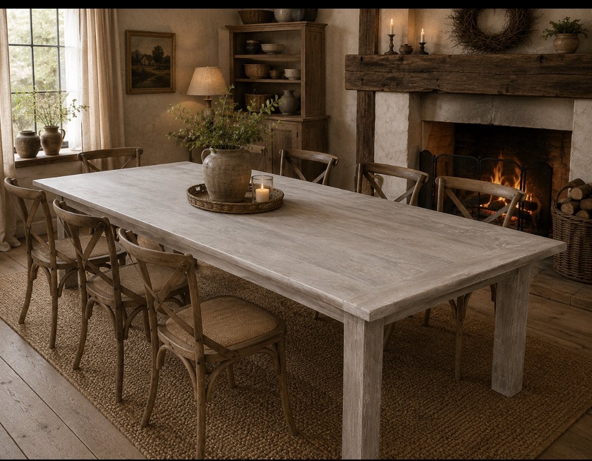Antiek Franse boeren eiken eettafel white wash, Antiek en Kunst, Antiek | Meubels | Tafels, Ophalen