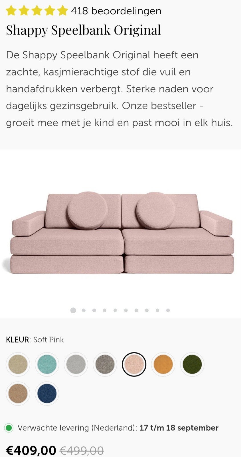 Shappy speelbank stoel zitmodule, Ophalen, Zo goed als nieuw, Eenpersoons